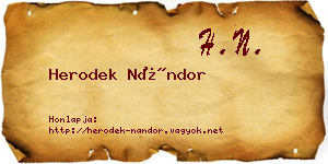 Herodek Nándor névjegykártya